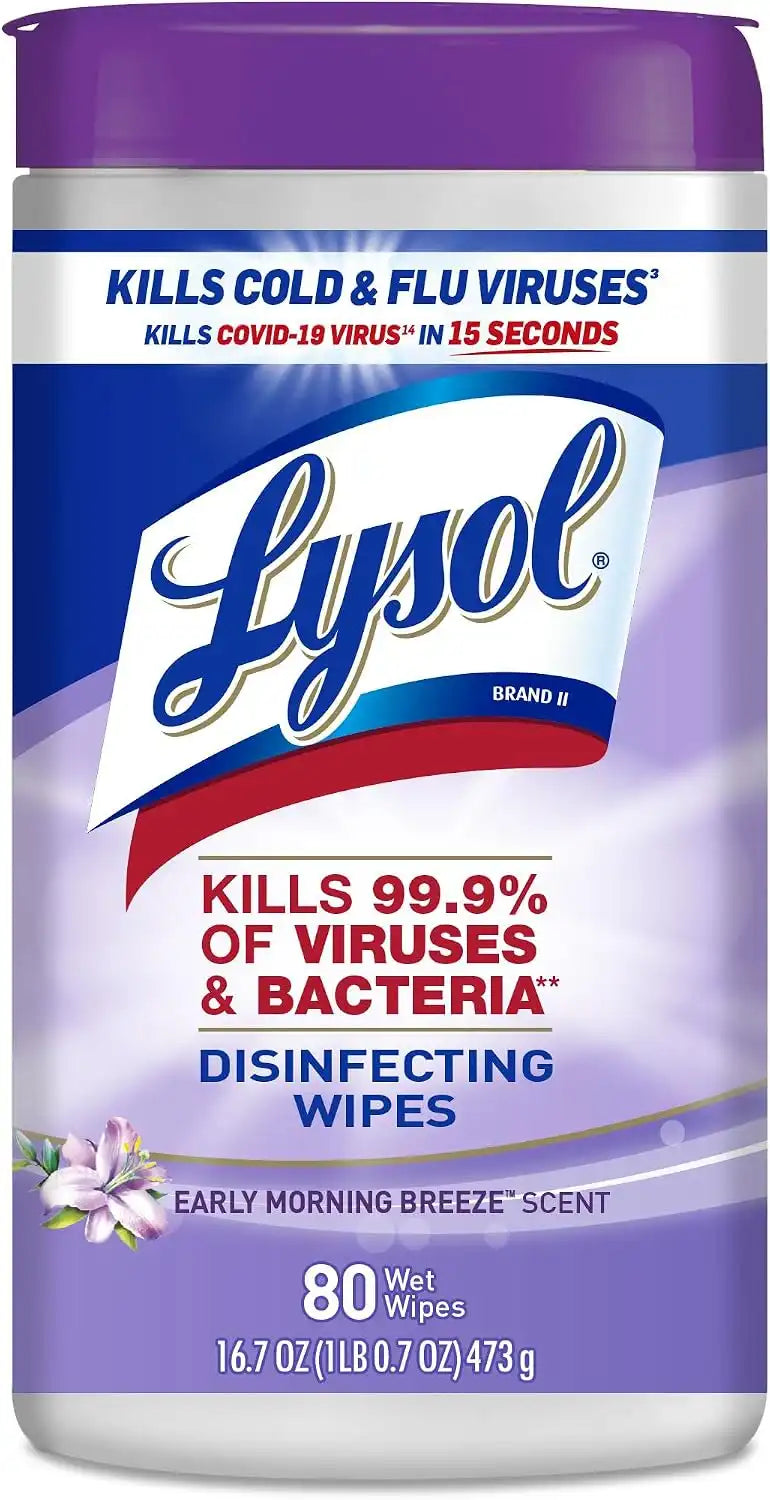 Lysol Disinfecting Wipes, Multi-Surface Cleaner, Morning Breeze, 80 ct.