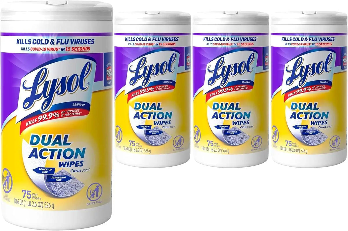 LYSOL Disinfecting Wipes, Multi-Surface, Dual Action, 75 ct. (4 Pack)