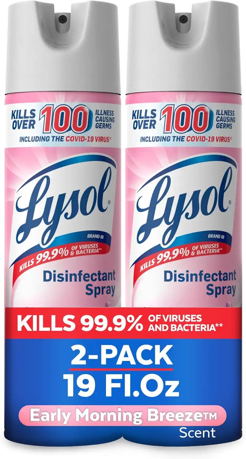 Lysol Disinfectant Spray, Sanitizer, Morning Breeze, 19 oz, 2 Pack