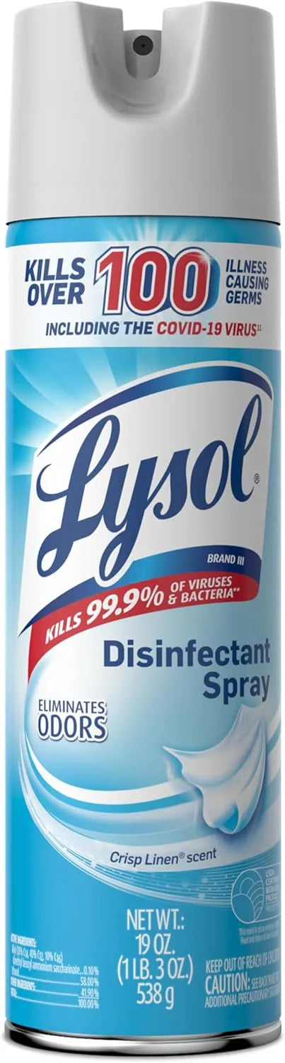 Lysol Disinfectant Spray, Sanitizer, Deodorizer, Crisp Linen, 19 oz