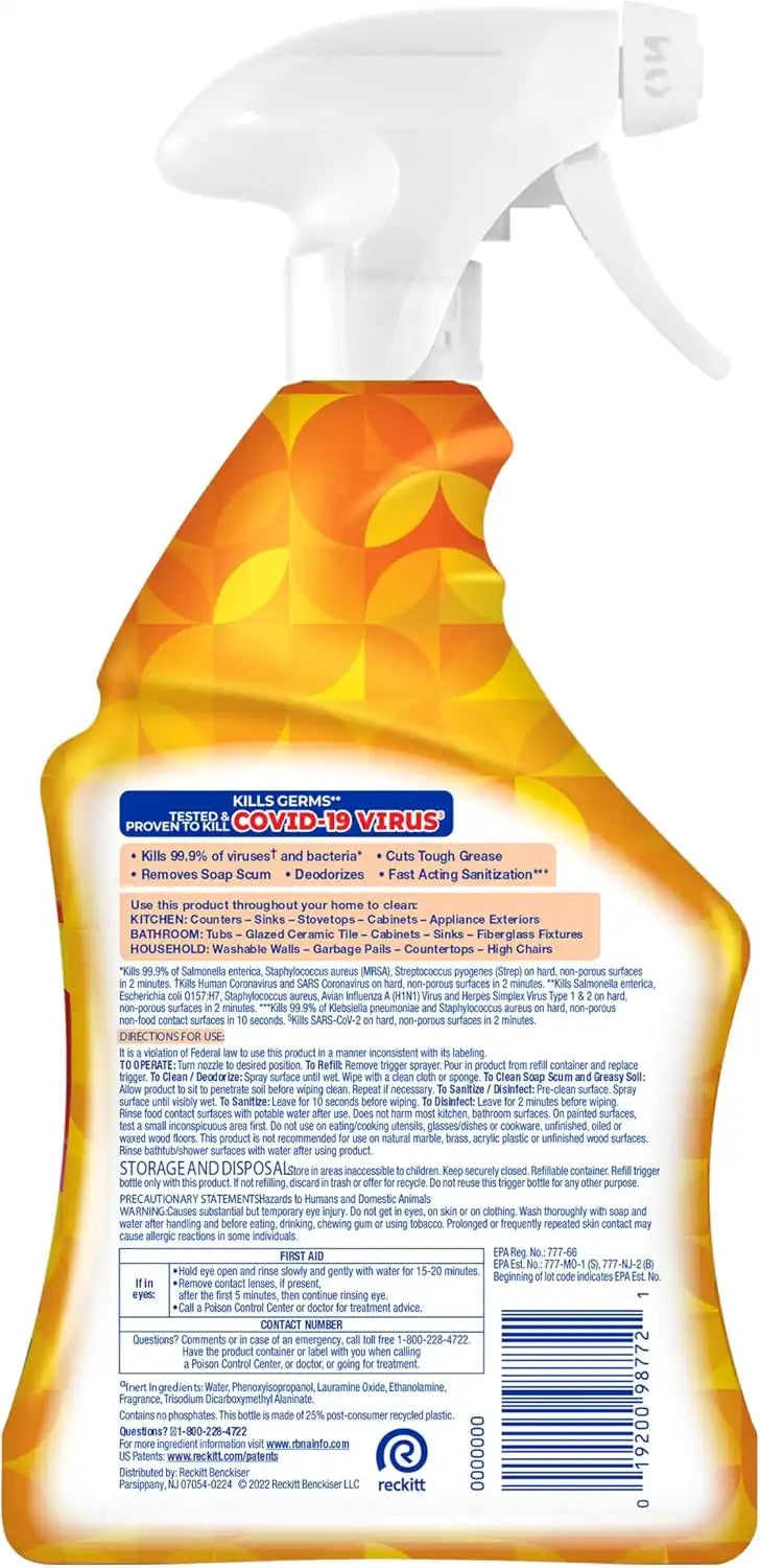 LYSOL Foaming Bathroom Cleaner & Disinfectant Spray, Mango Scent, 32 oz