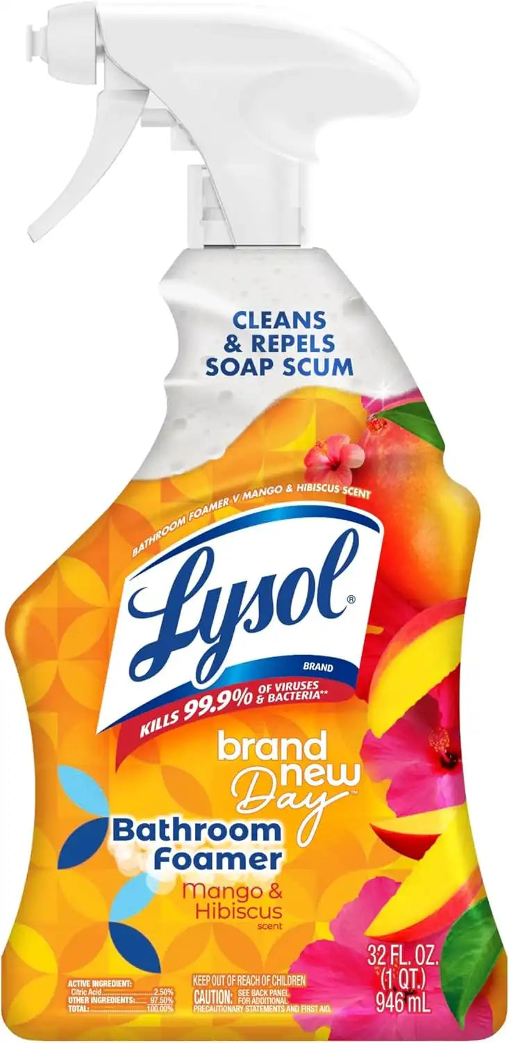 LYSOL Foaming Bathroom Cleaner & Disinfectant Spray, Mango Scent, 32 oz