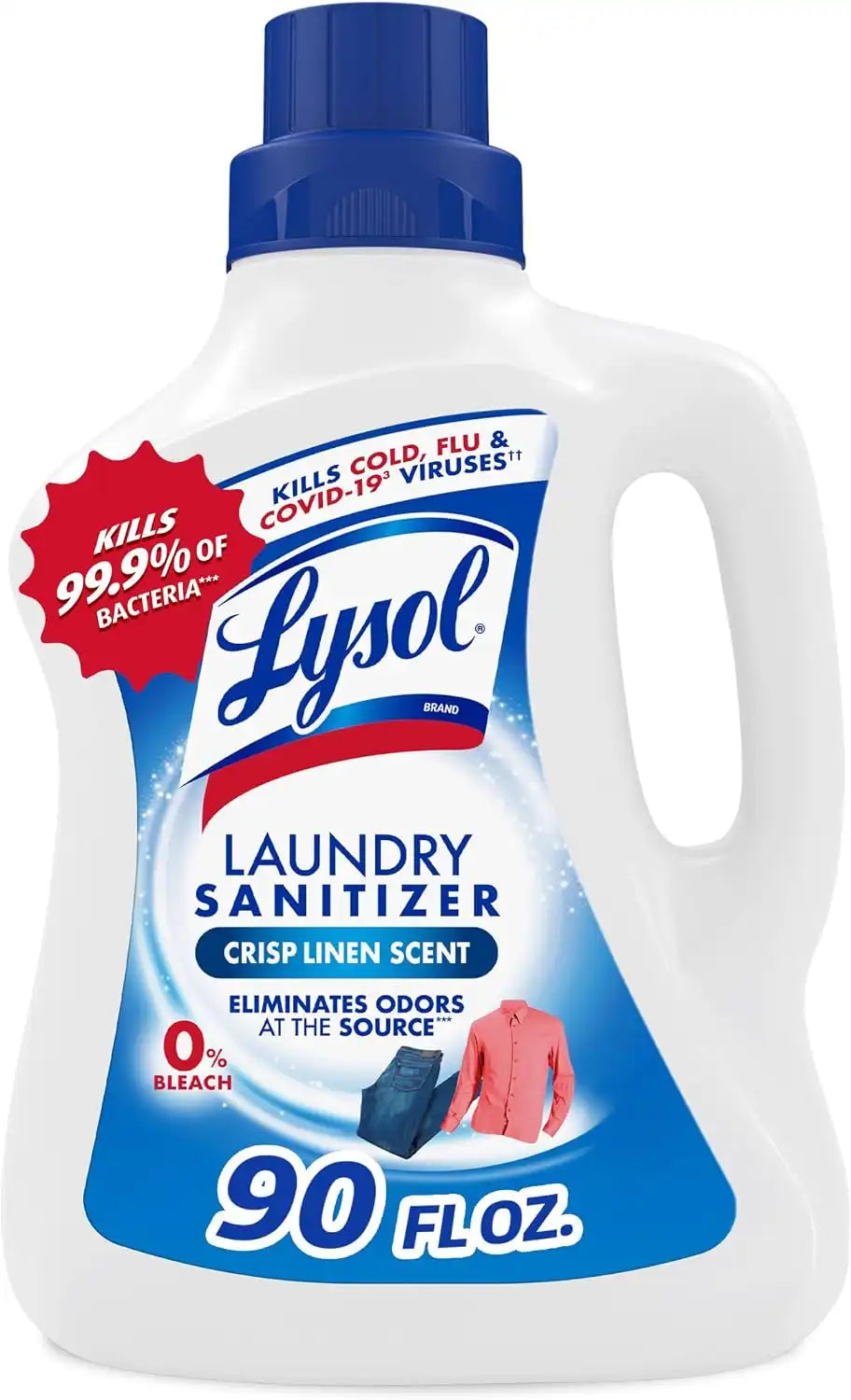Lysol Laundry Sanitizer Liquid, Detergent Additive, Crisp Linen, 90oz