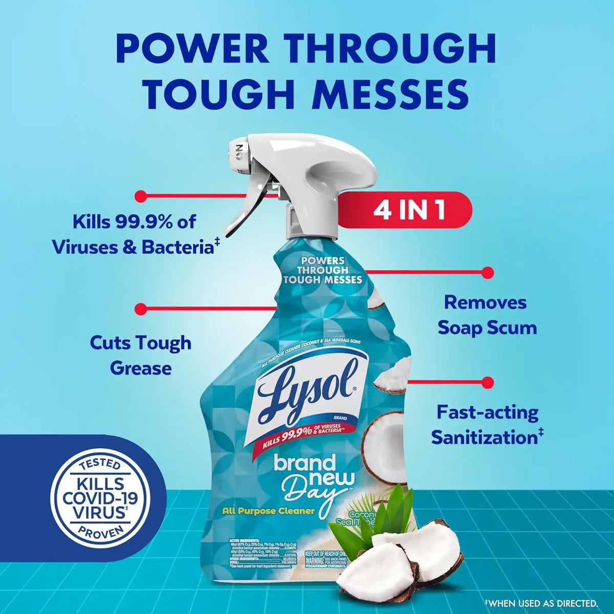 Lysol All Purpose Cleaner Spray, Disinfectant, Coconut, 32oz