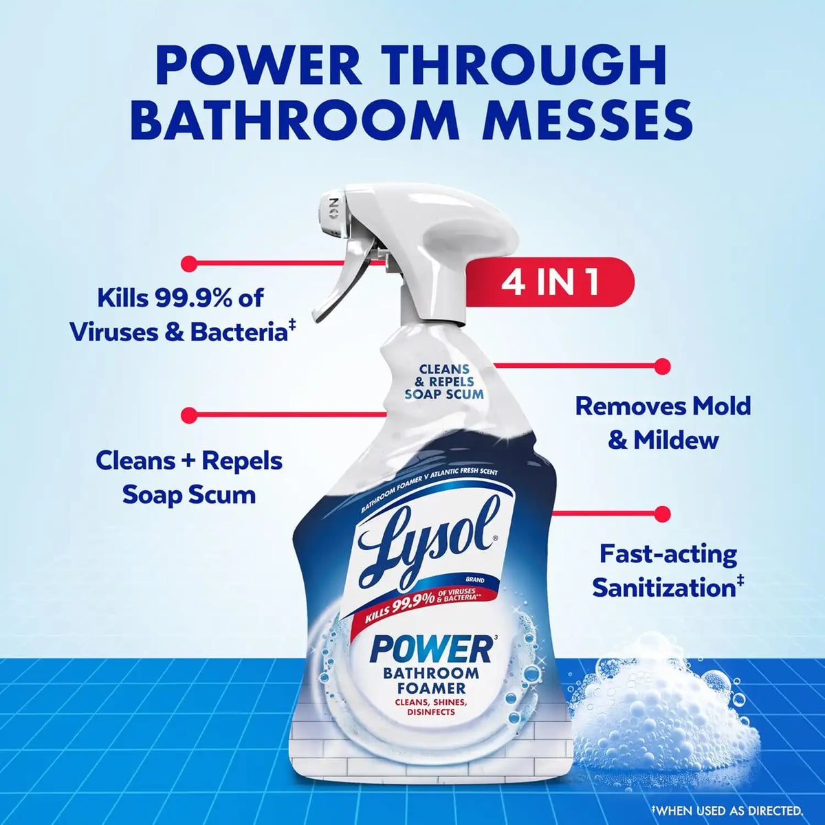 Lysol Power Foaming Bathroom Cleaner & Disinfectant Spray, 32 oz