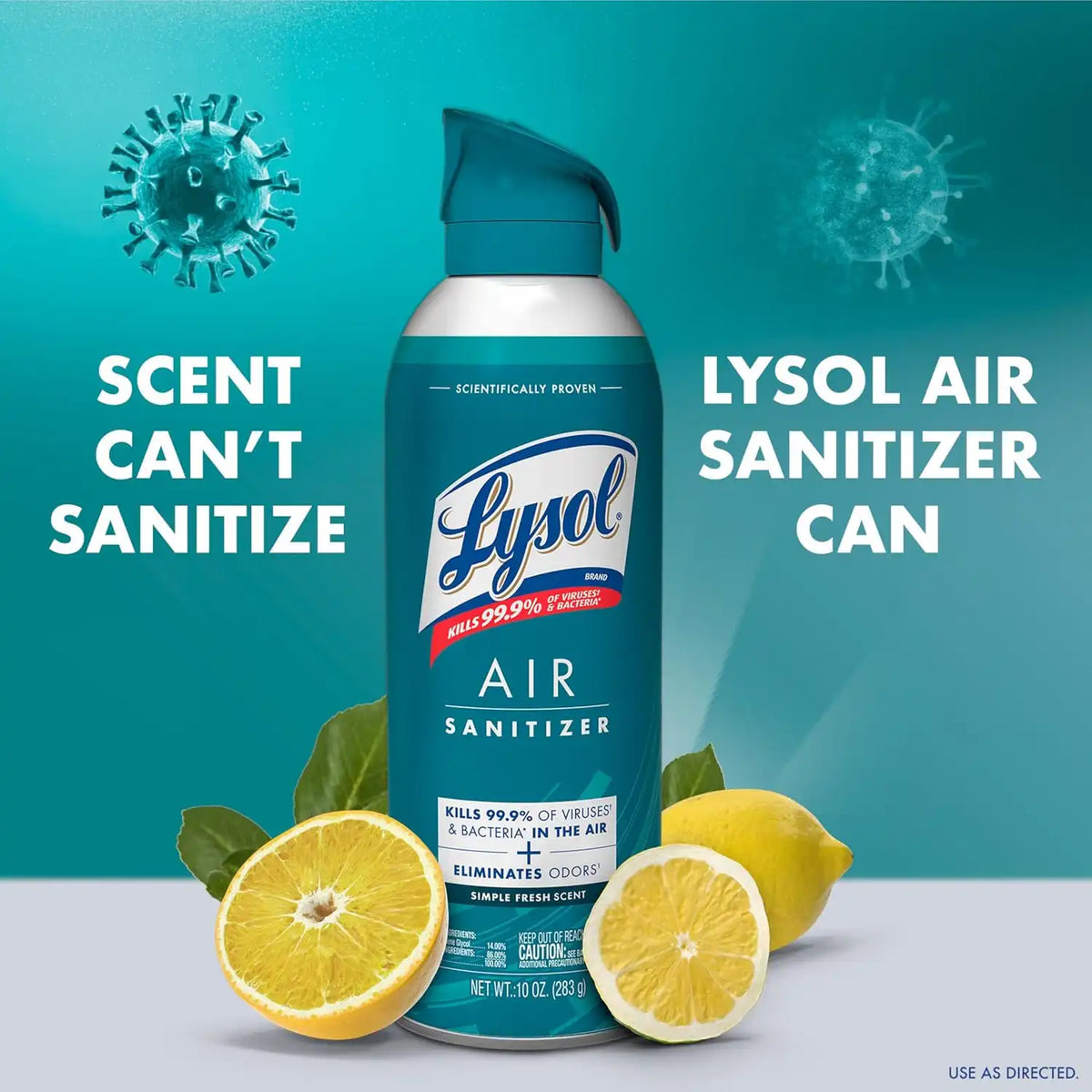 Lysol Air Sanitizer Spray, Air Freshener Alternative, Simple Fresh 6-Pk