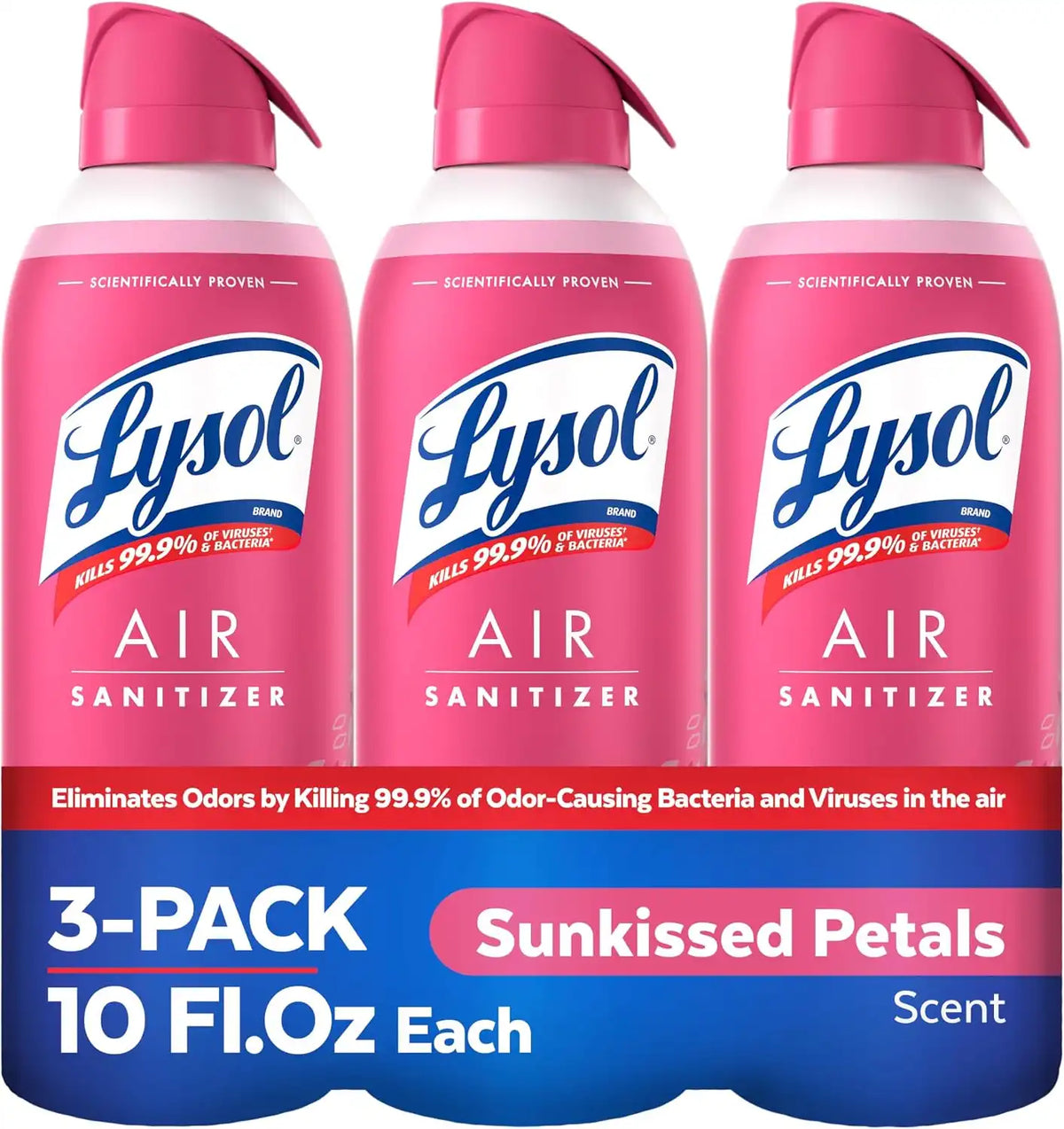 Lysol Air Sanitizer Spray, Air Freshener Alternative, Sunkissed Petals 3-Pk