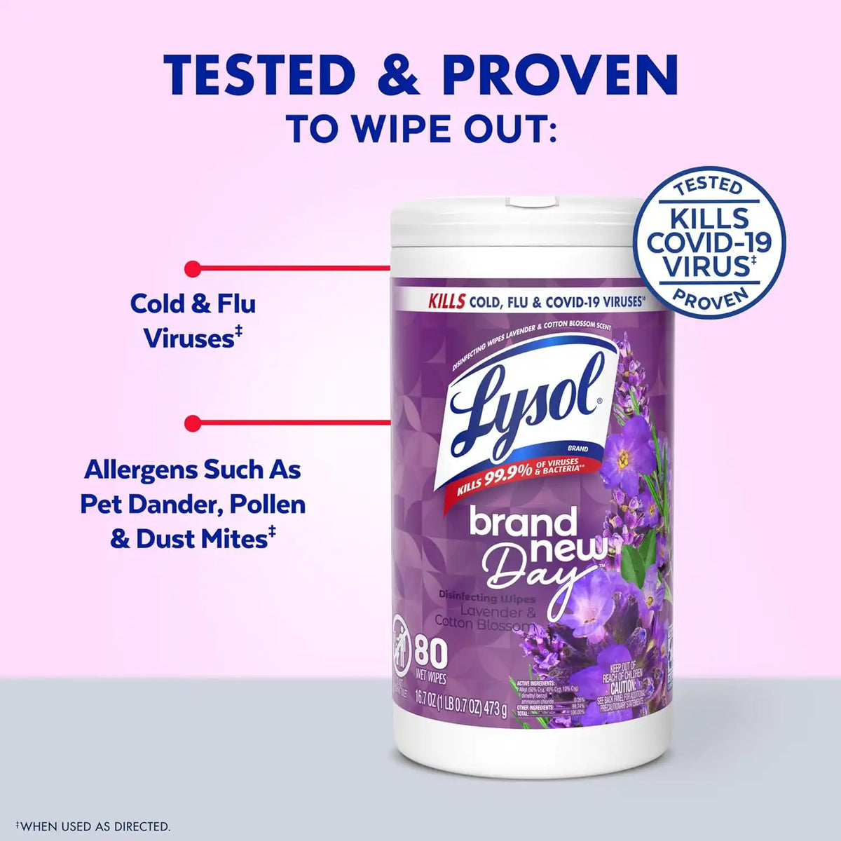 Lysol Disinfecting Wipes, Multi-Surface Cleaner, Lavender, 80 ct.